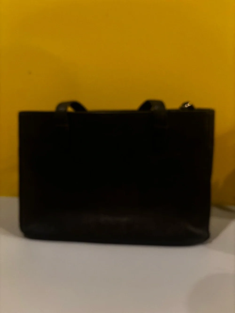 Black vegan Leather Tote Handbag